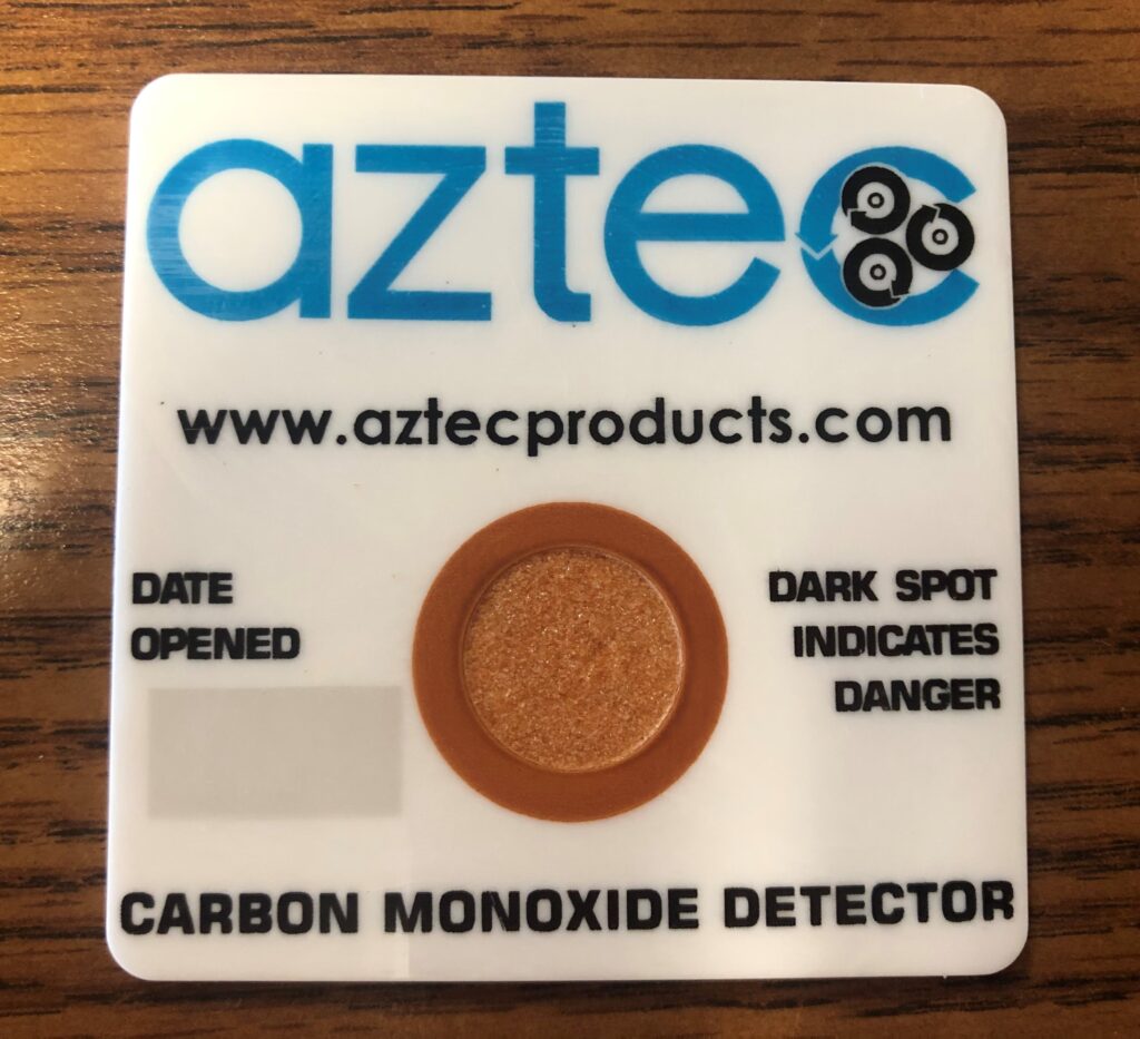 Aztec Approved CO Sensor Badge for Propane Powered Floor Equipment.Easy to install and monitor for air quality safety.